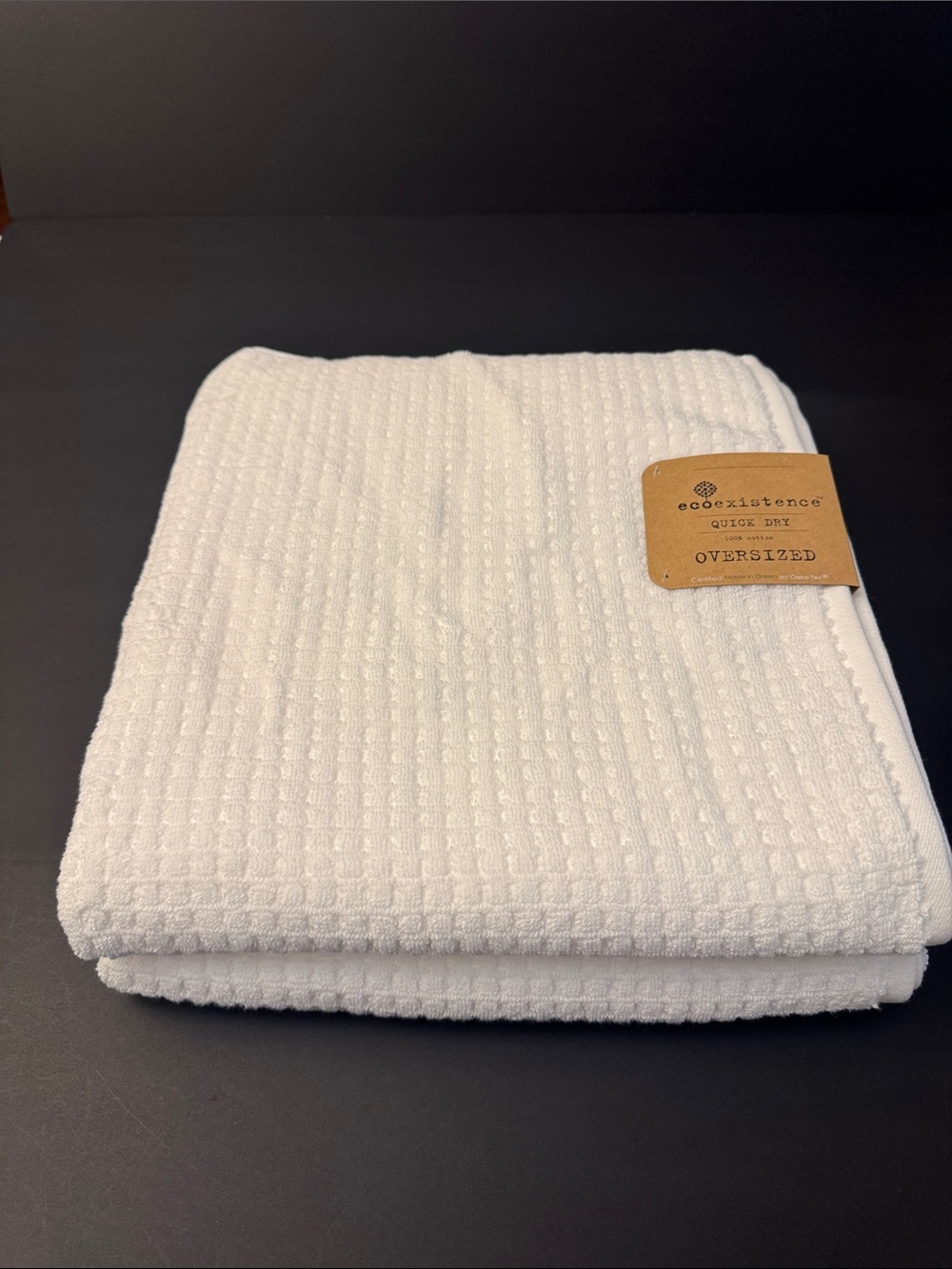 10pc ECOEXISTENCE Oversized Quick Dry 100% Cotton Bath Towel Set - White - Picture 2 of 8